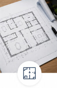 Floor plan drawing for office and classroom space planning