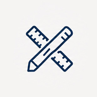 Ruler and pencil icon for custom design